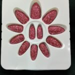 Almond Glitter Press On Nails – Reusable Medium Length Salon Quality 12