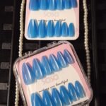 Almond Gel Chrome Press On Nails – Reusable Medium Length 6