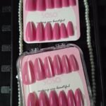 Almond Gel Chrome Press On Nails – Reusable Medium Length 5