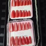 Almond Gel Chrome Press On Nails – Reusable Medium Length 8