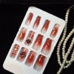 Coffin 3D Press On Nails -- Pre glued/Reusable 6