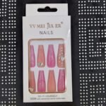 Coffin Fancy/Luxury Press On Nails – Trendy Reusable Nail Set 8
