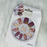 Almond Printed Press On Nails – Ready to Wear, Long-Lasting & Reusable 17