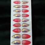 Fancy Rain Drop Press On Nails – Pre-Glued Easy Stick On Nails 14